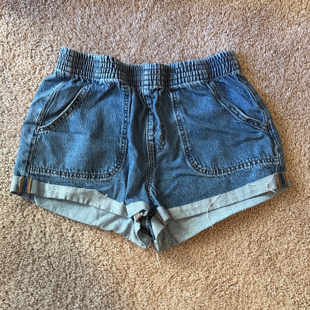 Forever 21 Blue High-Waist Denim Jean Shorts